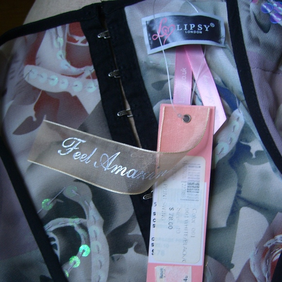 NWT LIPSY ROSE PRINT SEQUIN TOP US6 UK10 - Picture 7 of 8